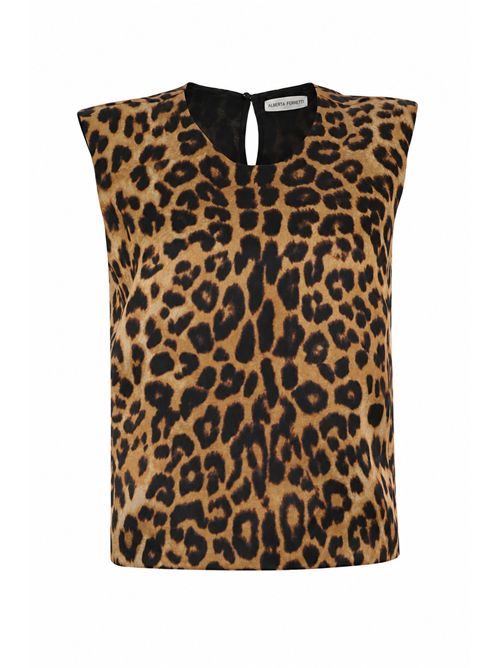 Top in organza di seta stampata animalier ALBERTA FERRETTI | M0802 01501888